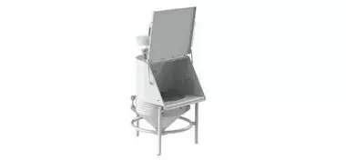 Cabina para vaciado de sacos